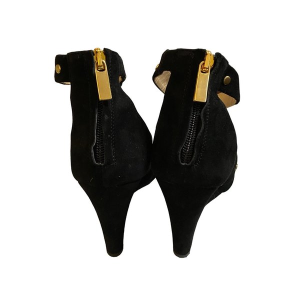 dee keller black strappy studded wedges made‎ in Italy Sz 39(8.5) - Picture 3 of 9